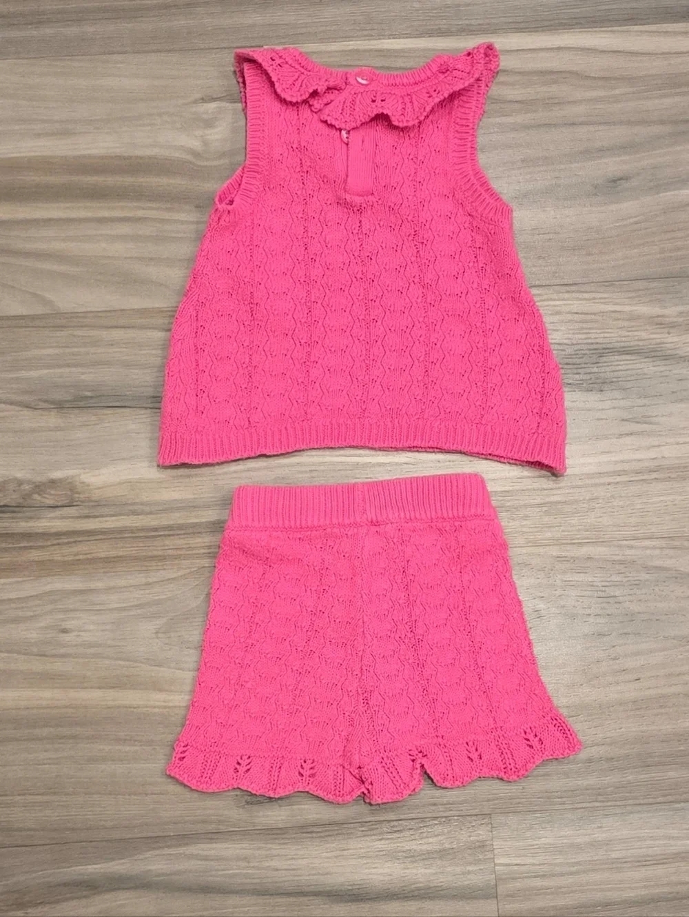 Nicole Miller New York Baby Girl Pink Knit Short Set Size 12 Months